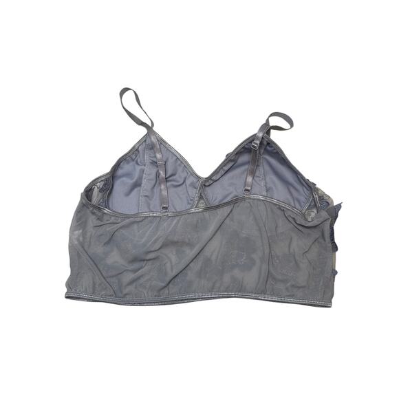 Blue Gray Silver Mesh Butterfly Appliqué Fairy Bralette 3XL - Picture 3 of 7